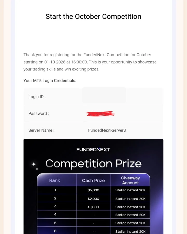 Redacted member competition registration confirmation